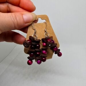 Pink tigers eye earrings